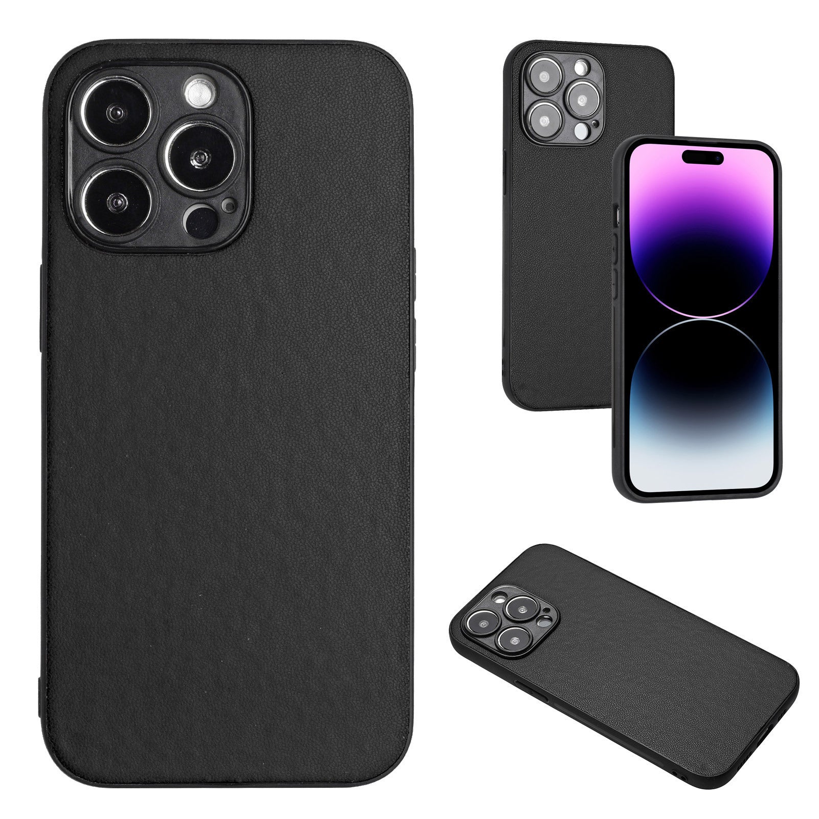 PU Leather Samsung Phone Case – TPU Shockproof Protective Back Cover with Fall Protection (Black, Blue, Green, Red, Pink, Purple)