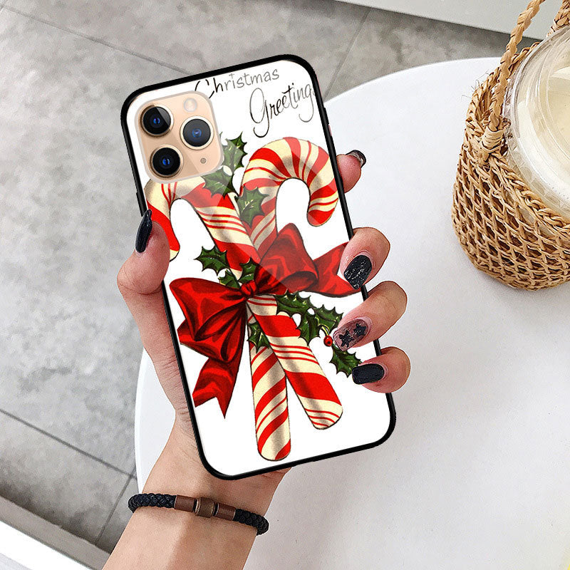 Cartoon Glass + TPU Phone Case – Fashion Back Cover for iPhone, Samsung & Huawei (Shockproof Protective Shell)