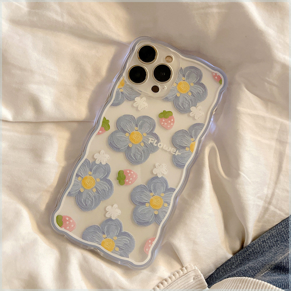 iPhone Case Transparent Blueberry Flower - Clear Plastic Protective Cover