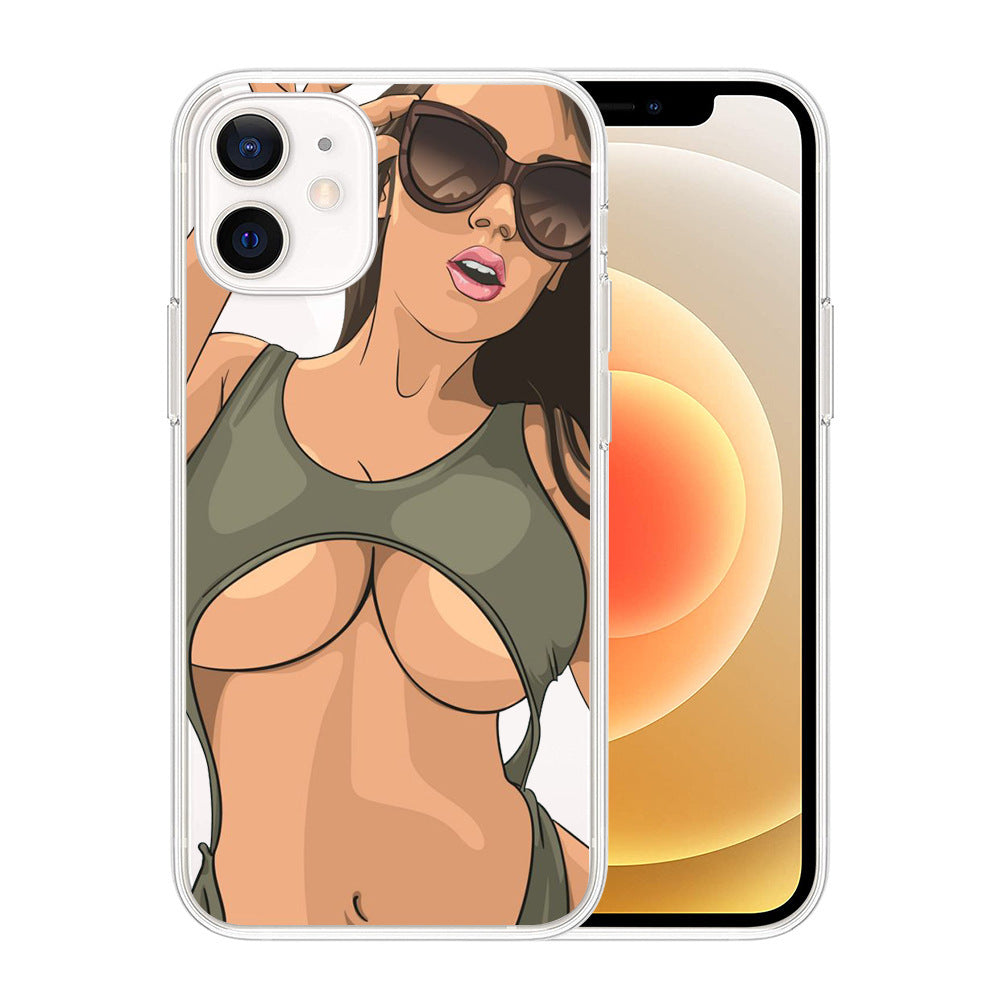 iPhone TPU Phone Case – Slim Back Cover with Pure Color Design, European & American Style (Multiple Colors Available)