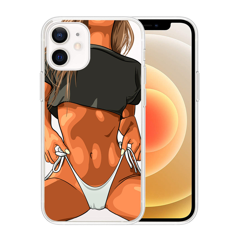 iPhone TPU Phone Case – Slim Back Cover with Pure Color Design, European & American Style (Multiple Colors Available)