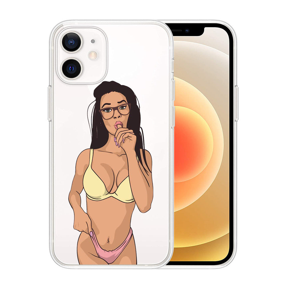 iPhone TPU Phone Case – Slim Back Cover with Pure Color Design, European & American Style (Multiple Colors Available)