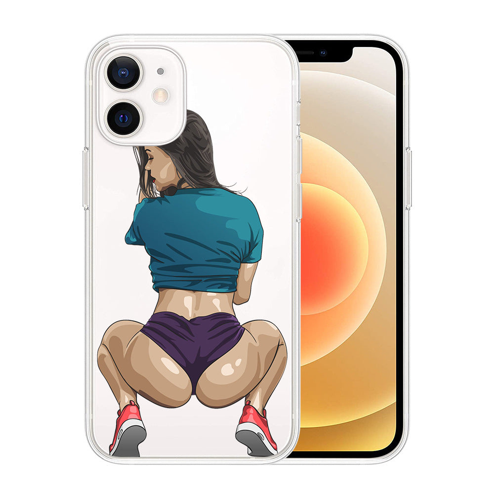 iPhone TPU Phone Case – Slim Back Cover with Pure Color Design, European & American Style (Multiple Colors Available)