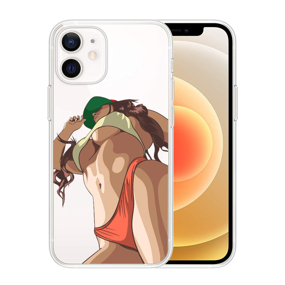 iPhone TPU Phone Case – Slim Back Cover with Pure Color Design, European & American Style (Multiple Colors Available)