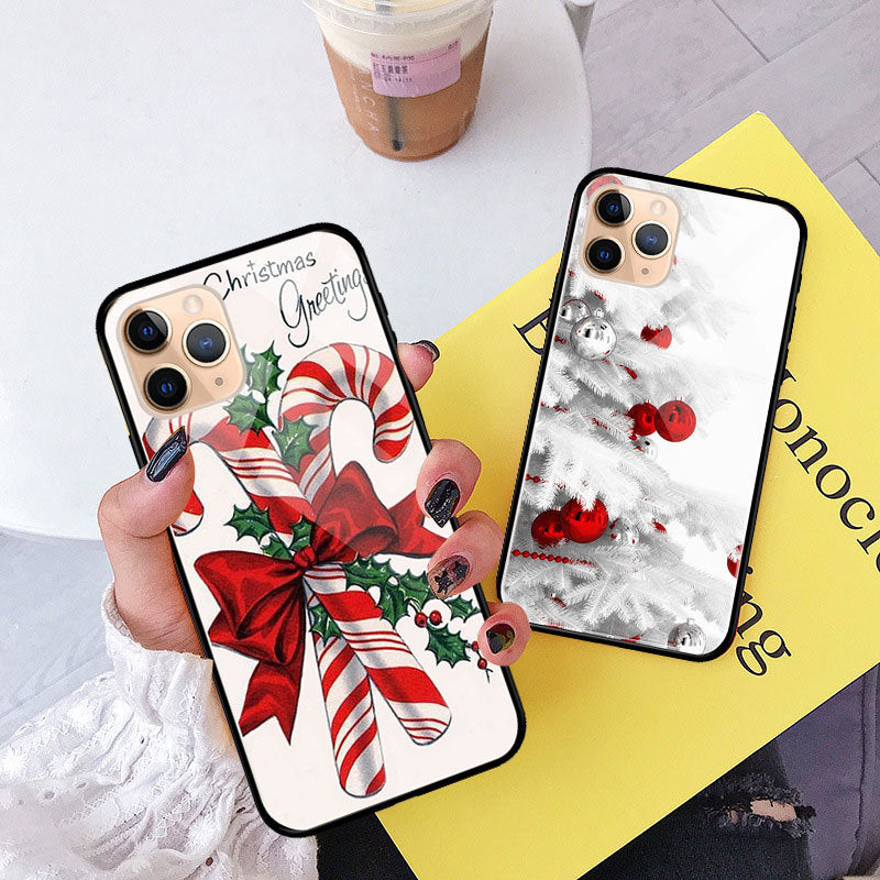 Cartoon Glass + TPU Phone Case – Fashion Back Cover for iPhone, Samsung & Huawei (Shockproof Protective Shell)