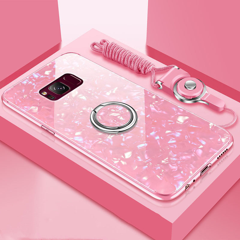 Samsung Phone Case Fashion Solid Color TPU Tempered Glass