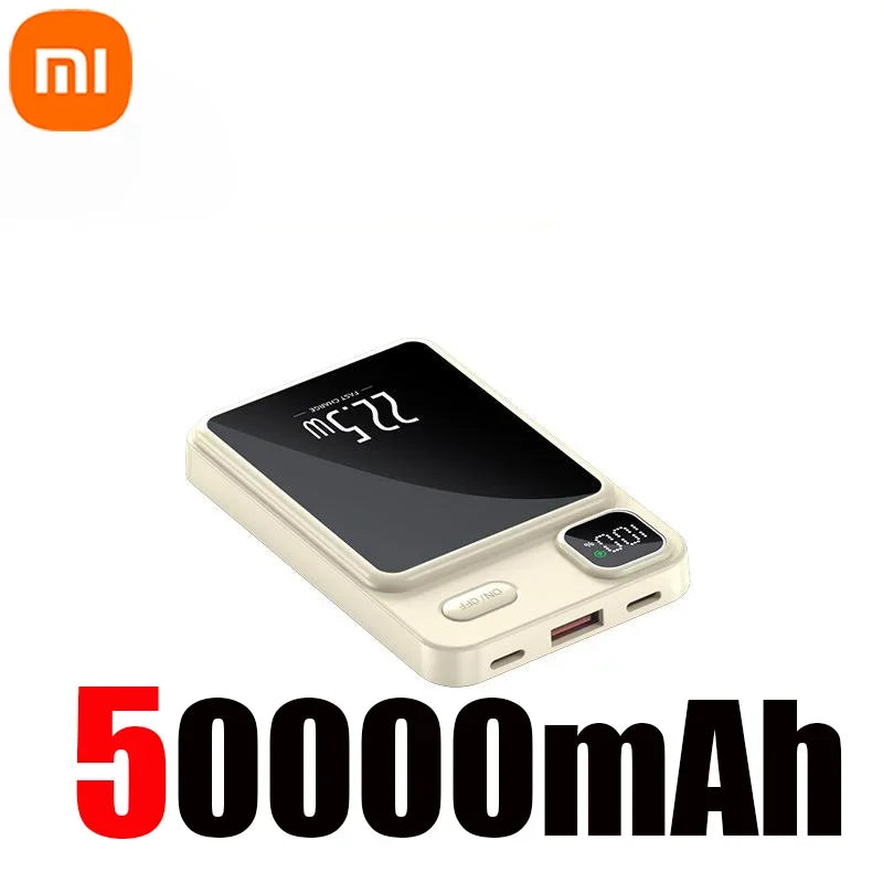 Xiaomi 50000Mah Magnetic Wireless Charger Power Bank for Magsafe External Battery Fast Charging Powerbank for Android Iphone 14