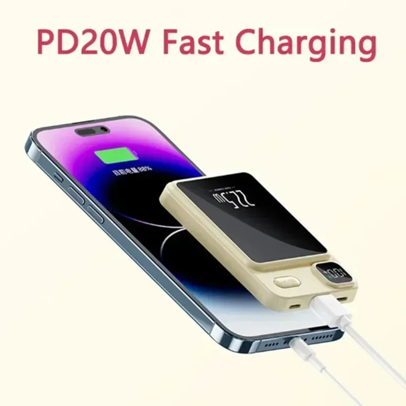 Xiaomi 50000Mah Magnetic Wireless Charger Power Bank for Magsafe External Battery Fast Charging Powerbank for Android Iphone 14