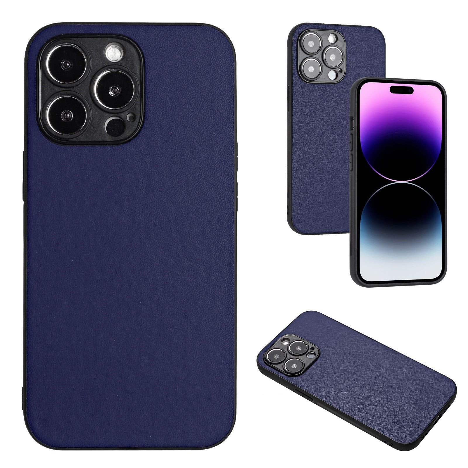 PU Leather Samsung Phone Case – TPU Shockproof Protective Back Cover with Fall Protection (Black, Blue, Green, Red, Pink, Purple)