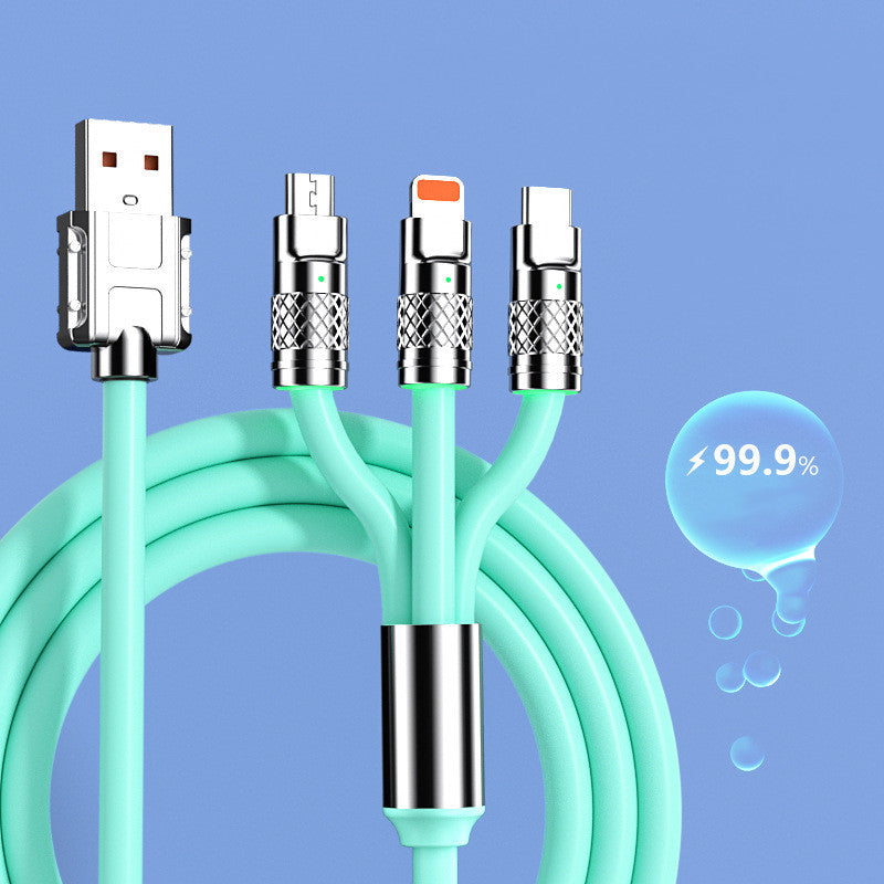 3-in-1 Fast Charging Cable 120W - Lightning, USB-C & Micro USB Multi Charger