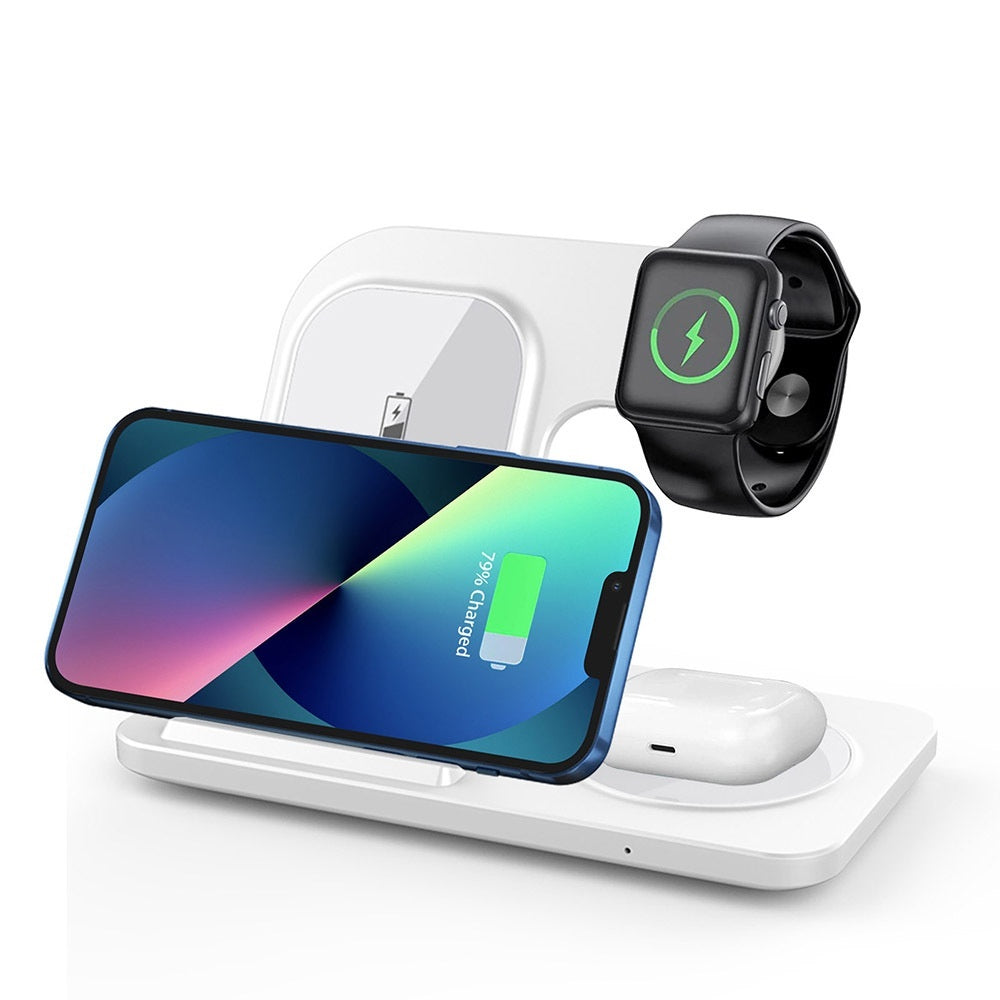 3-in-1 Wireless Charging Station - Fast 15W MagSafe Charger for iPhone, Apple Watch & AirPods