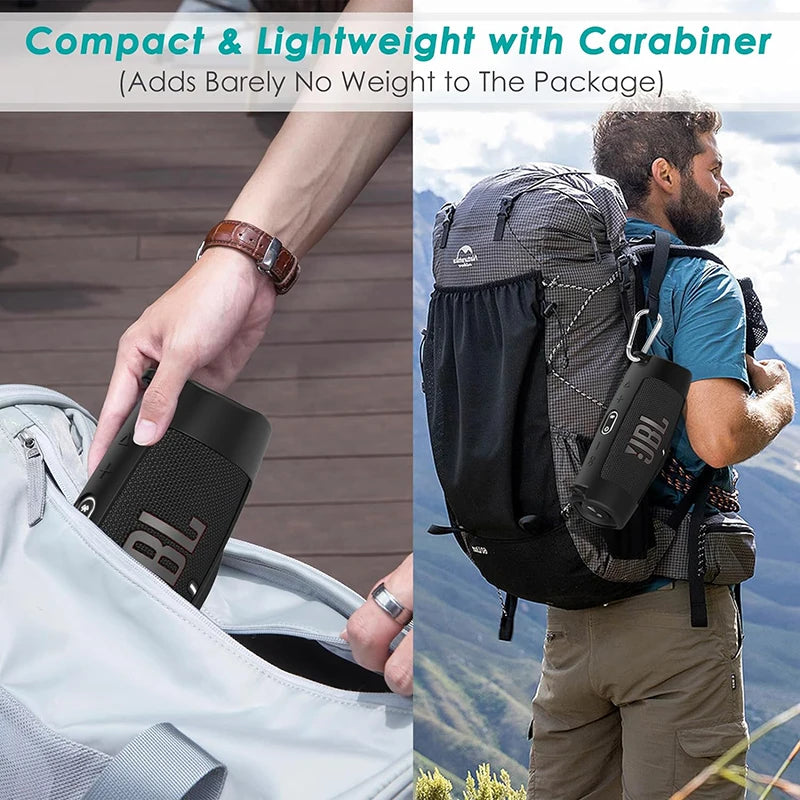 Newest Bluetooth Speaker Case Soft Silicone Cover Skin with Strap Carabiner for JBL Charge 5 Wireless Bluetooth Speaker Bag