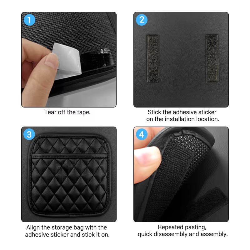 Multifunction Car Organizers Pocket Bags for Car Storage Box Collecting Bag for Cards Phone Key Sticky Pouch in Car Interior
