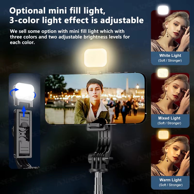 L21 Phone Selfie Stick Cellphone Tripod with Extension Rod Bluetooth Remote Control for Android IOS Smartphone Shoot Vlog
