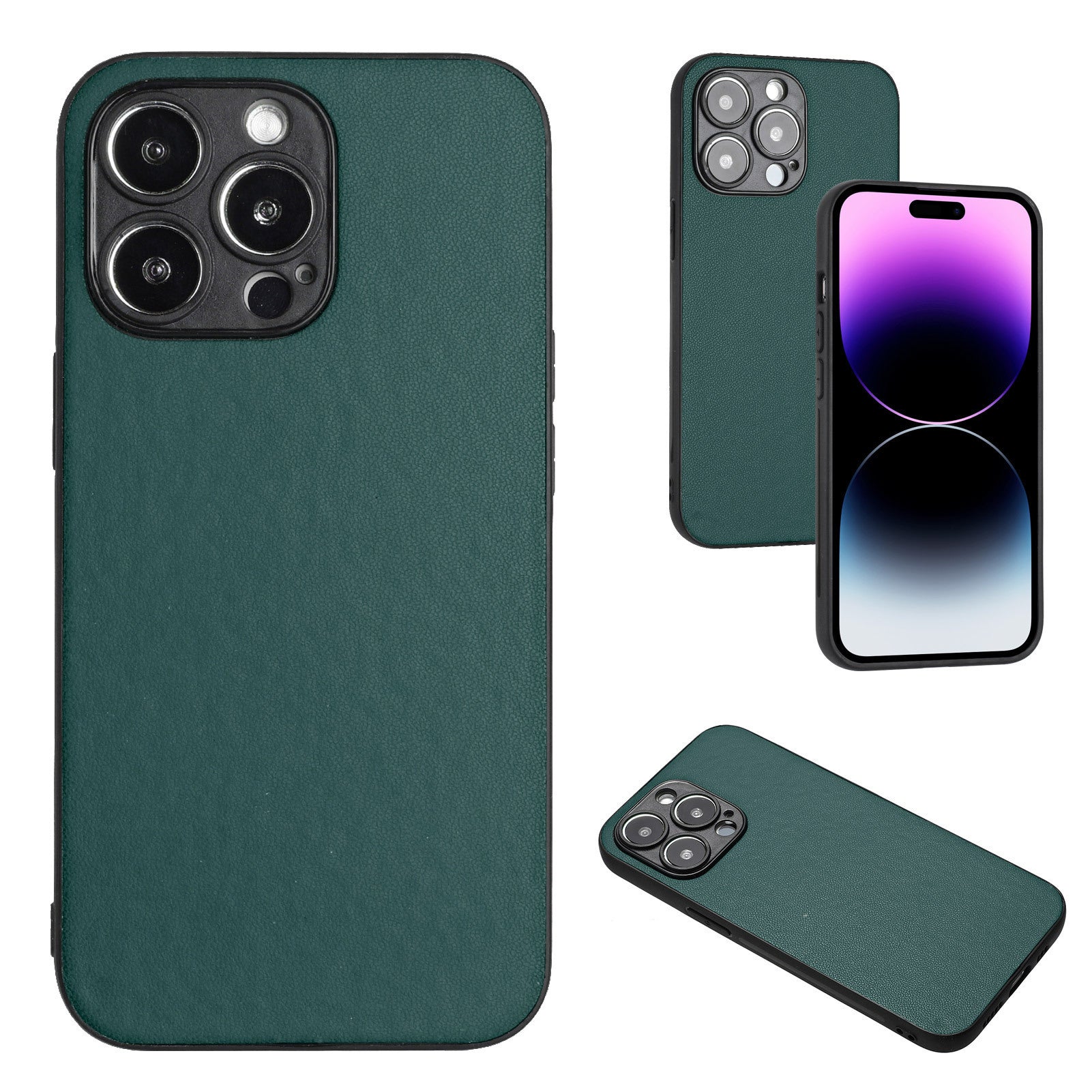 PU Leather Samsung Phone Case – TPU Shockproof Protective Back Cover with Fall Protection (Black, Blue, Green, Red, Pink, Purple)