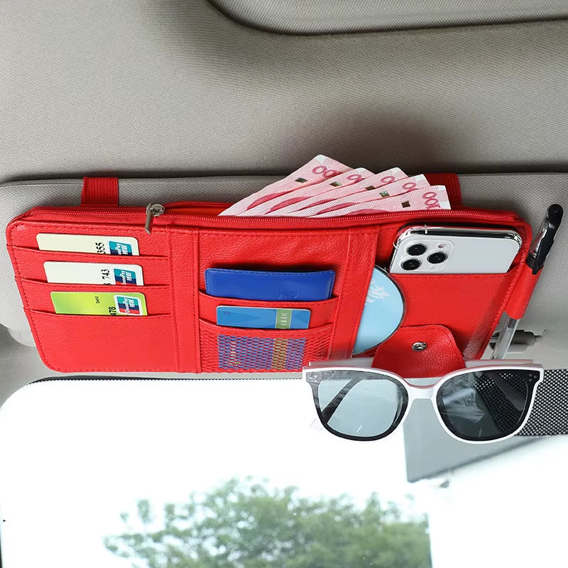 Car Sun Visor Organizer Car Visor Sunglasses Holder for Trucks Interior Car Accessories Visor Organizer for Interior Accessories