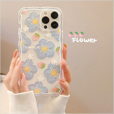 iPhone Case Transparent Blueberry Flower - Clear Plastic Protective Cover