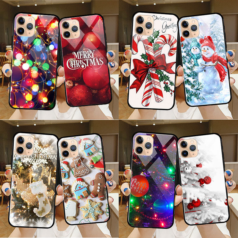 Cartoon Glass + TPU Phone Case – Fashion Back Cover for iPhone, Samsung & Huawei (Shockproof Protective Shell)
