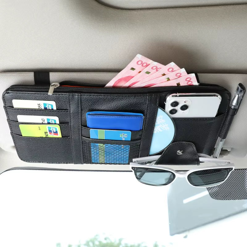 Car Sun Visor Organizer Car Visor Sunglasses Holder for Trucks Interior Car Accessories Visor Organizer for Interior Accessories