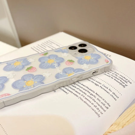 iPhone Case Transparent Blueberry Flower - Clear Plastic Protective Cover