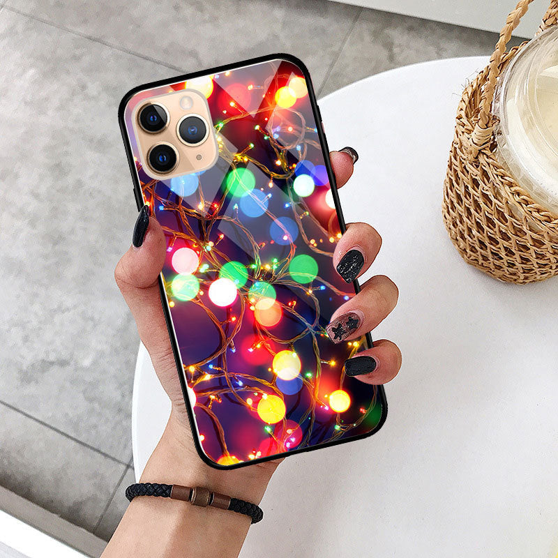 Cartoon Glass + TPU Phone Case – Fashion Back Cover for iPhone, Samsung & Huawei (Shockproof Protective Shell)