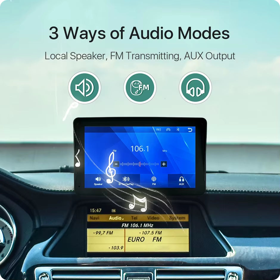 Greenyi Wireless Apple Carplay Android Auto 7 Inch HD Touch Screen Portable Car Radio Multimedia Video Player T86 Monitor