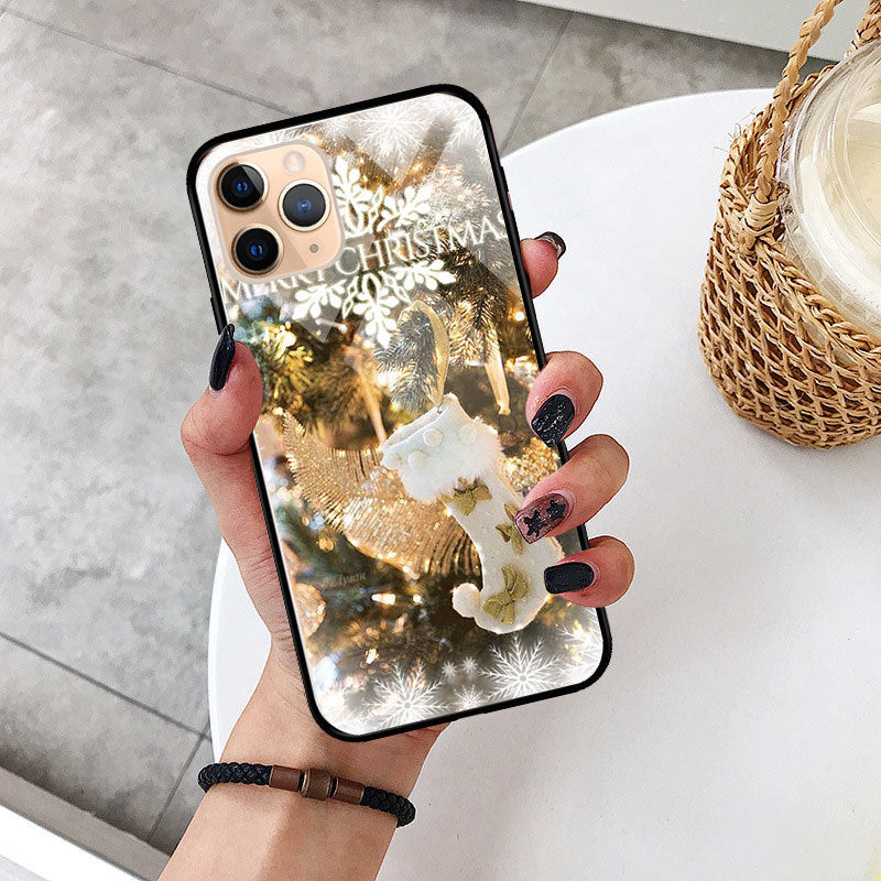 Cartoon Glass + TPU Phone Case – Fashion Back Cover for iPhone, Samsung & Huawei (Shockproof Protective Shell)