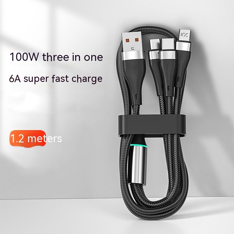 JTX-097 3-in-1 Fast Charging Cable 1.2m Multi-Interface
