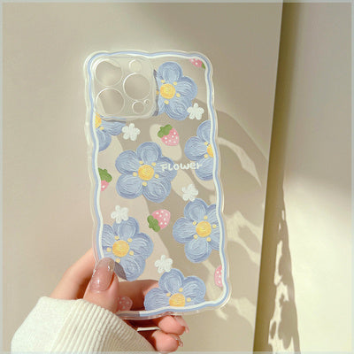 iPhone Case Transparent Blueberry Flower - Clear Plastic Protective Cover