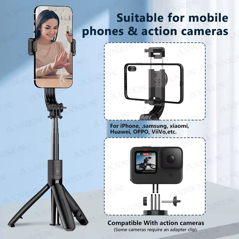 L21 Phone Selfie Stick Cellphone Tripod with Extension Rod Bluetooth Remote Control for Android IOS Smartphone Shoot Vlog