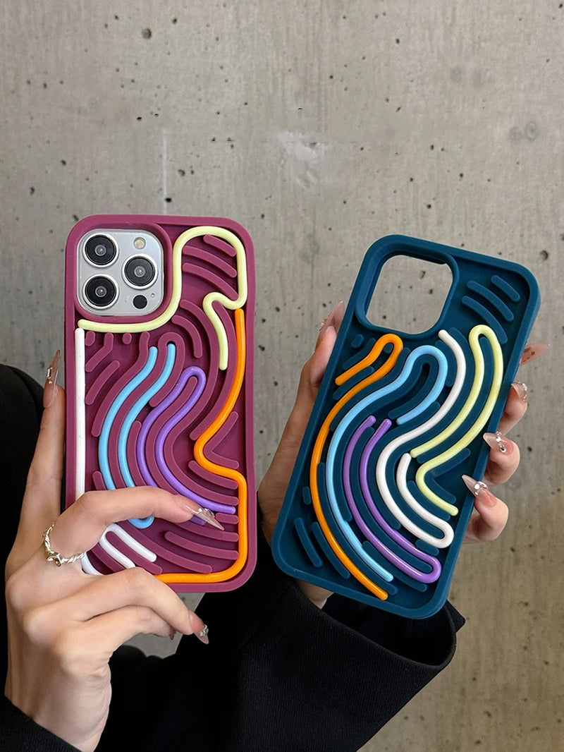 Funny Sensory Activity Board Silicone Decompression Phone Case for Iphone 16 15 14 13 12 11 17 Pro Max Soft Back Cover