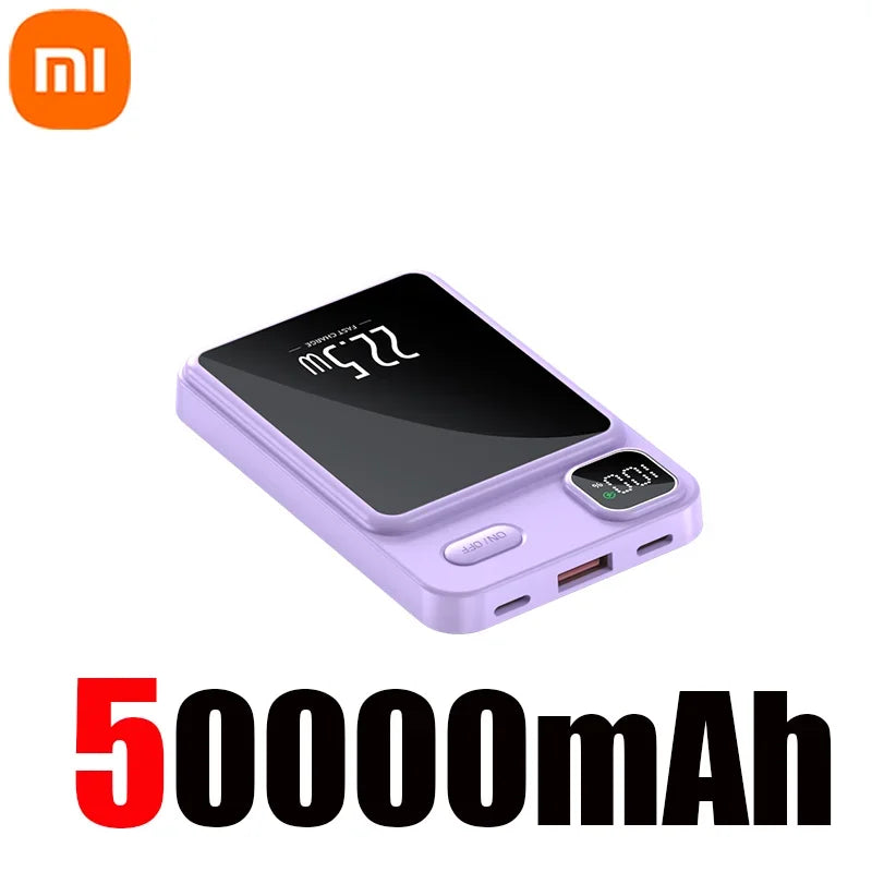 Xiaomi 50000Mah Magnetic Wireless Charger Power Bank for Magsafe External Battery Fast Charging Powerbank for Android Iphone 14