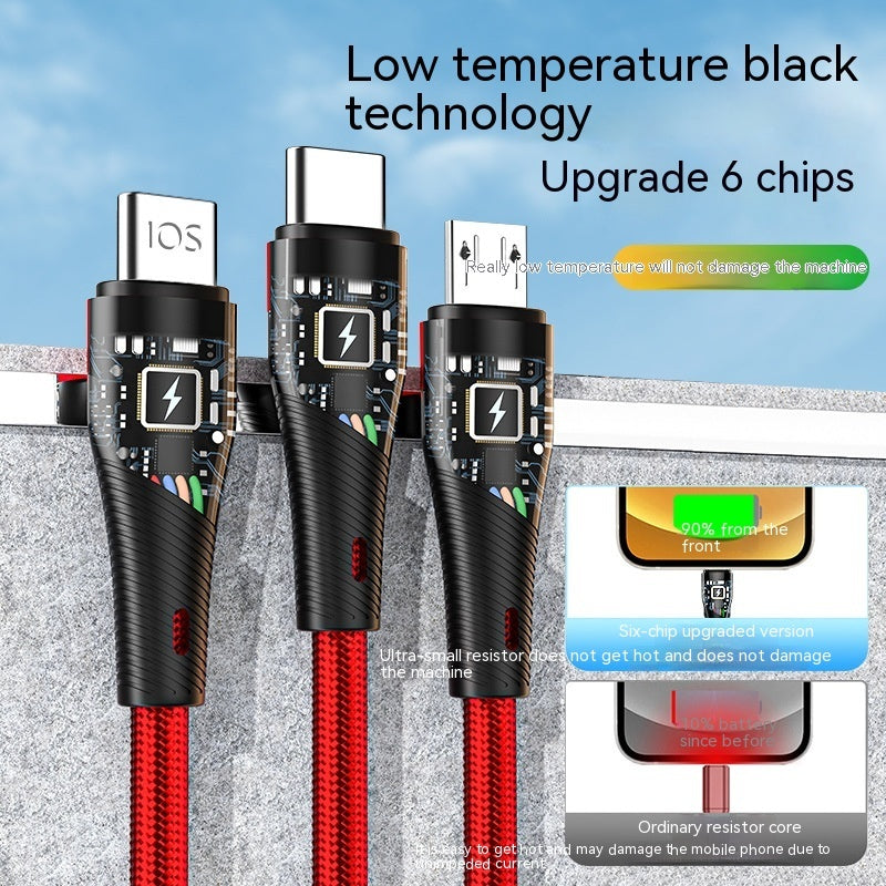JTX-097 3-in-1 Fast Charging Cable 1.2m Multi-Interface