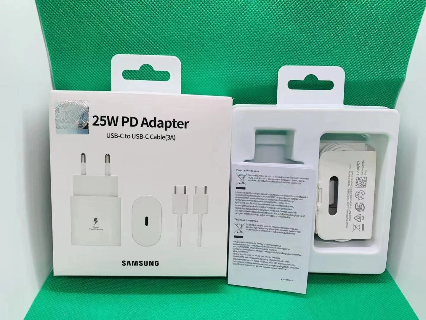 Fast Charger for Samsung Galaxy Note 10/S20/S21/S22 – 25W USB Type-C Wall Charging Adapter (US/EU Plug, Black or White) - GlitchyPhones