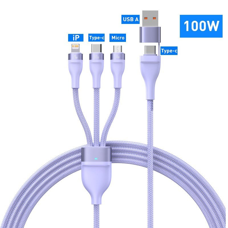 3 In 1 USB C Cable For IPhone 14 Pro 11 Charger Cable 100W - GlitchyPhones