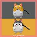 AirPods Case Cute Dog Design Silicone Hook Shiba Inu & Husky - GlitchyPhones