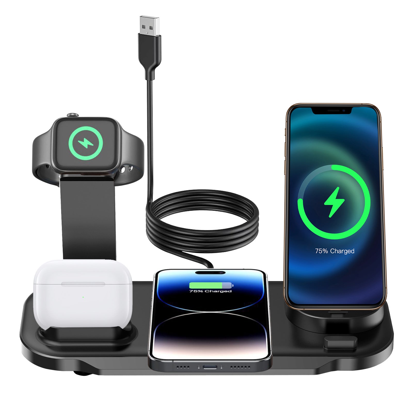 Multifunctional Three-in-one Mobile Phone Watch Wireless Charger - GlitchyPhones