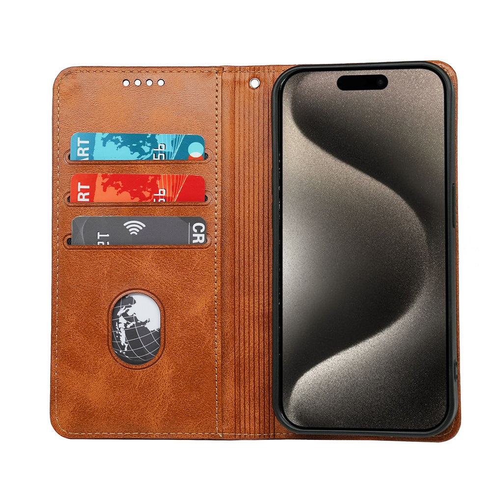 Google Phone Case – Shockproof Imitation Leather Cover with Magnetic Suction, Invisible Bracket & Chain Design (Multiple Colors)