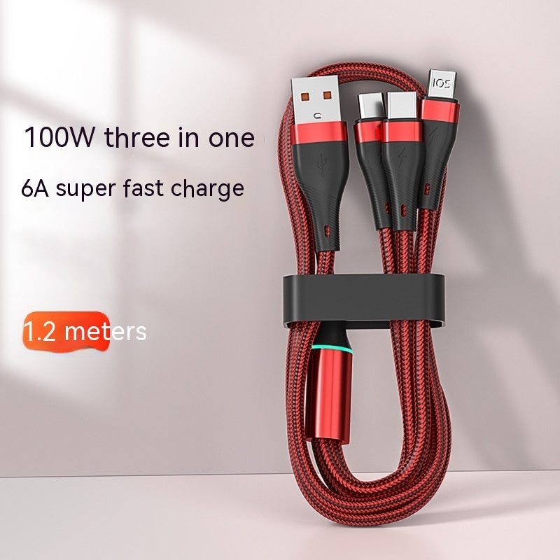 JTX-097 3-in-1 Fast Charging Cable 1.2m Multi-Interface - GlitchyPhones