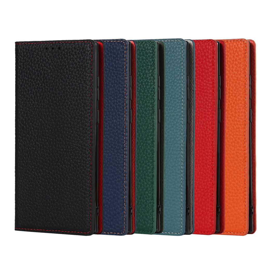 Samsung Genuine Leather Phone Case – Premium Shockproof Back Cover for Galaxy S25/S24/S23/S22/S21/S20 Series & A Series (Multiple Colors)
