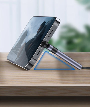 Compatible with Apple , Mobile Phone Holder Data Cable Rotating Fast Charging - GlitchyPhones