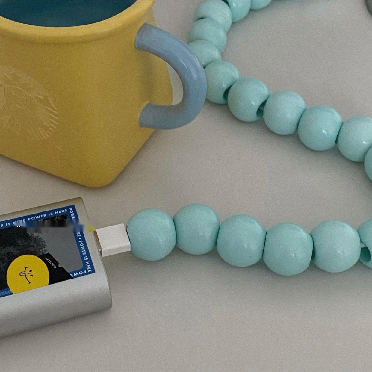 1m USB Charging Cable – Straight Head Fast Charger Cord (Mint Green or White) - GlitchyPhones