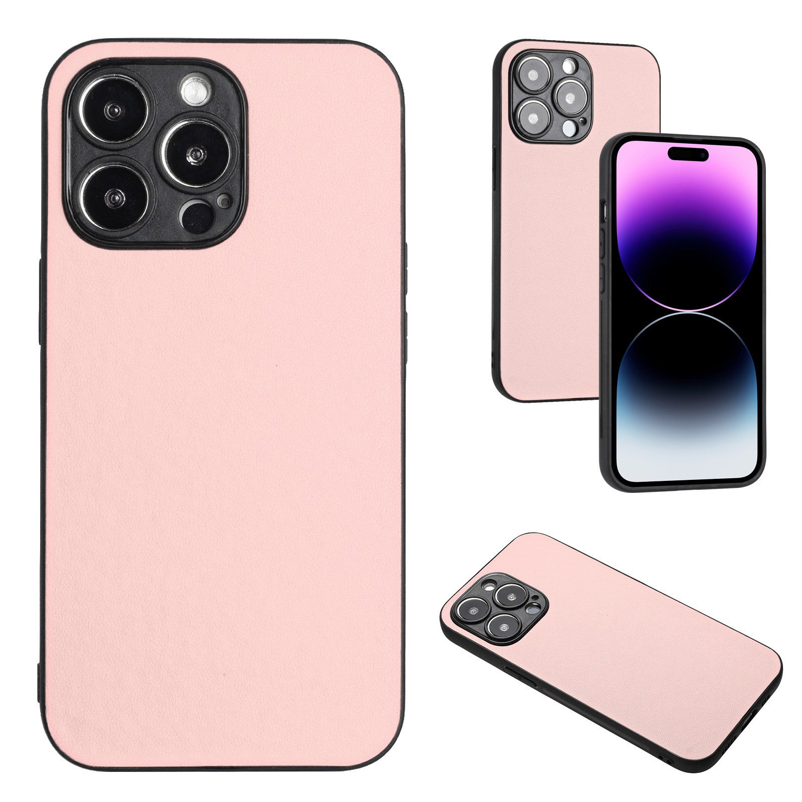 PU Leather Samsung Phone Case – TPU Shockproof Protective Back Cover with Fall Protection (Black, Blue, Green, Red, Pink, Purple)