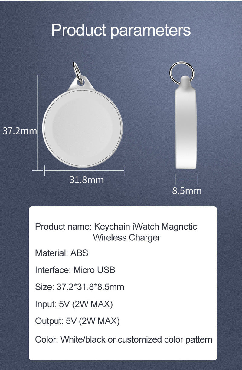 Suitable For Watch12345 Generation Watch Wireless Charger Portable Magnetic Keychain Watch Wireless Charger - GlitchyPhones