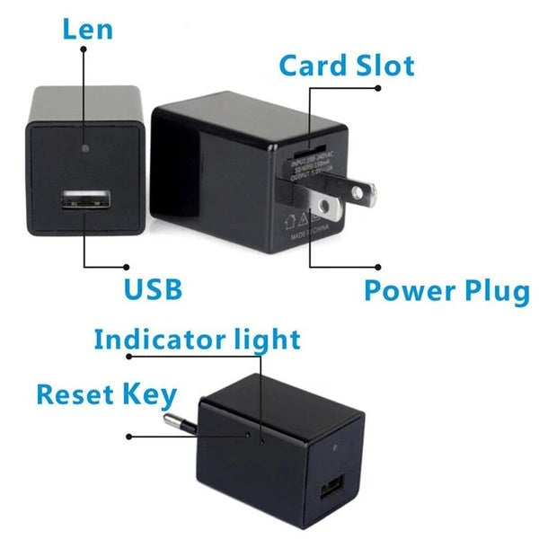 Hidden Spy Camera USB Charger 1080P HD Security