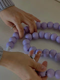 Beaded USB Charging Cable 1m Purple Plastic Beads - GlitchyPhones