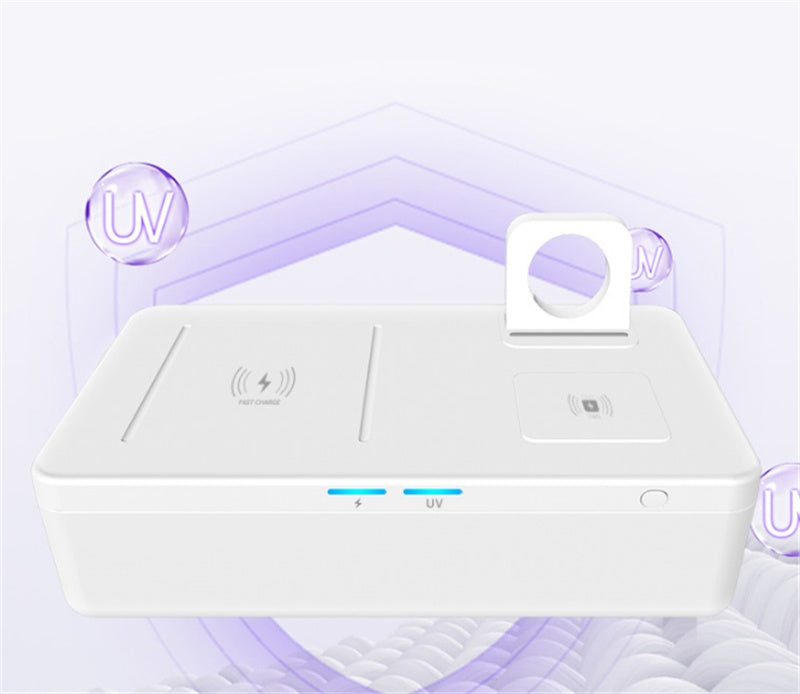 3-in-1 Wireless Charger with UV Disinfection Box - 18W Fast Charging - GlitchyPhones