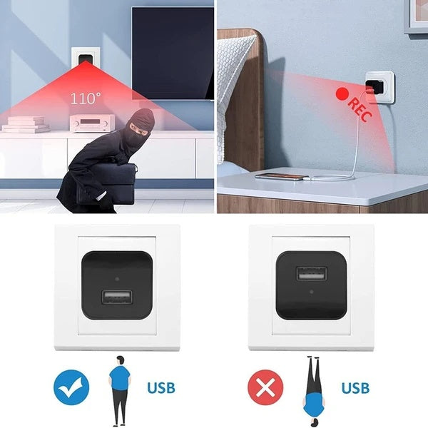 Hidden Spy Camera USB Charger 1080P HD Security - GlitchyPhones