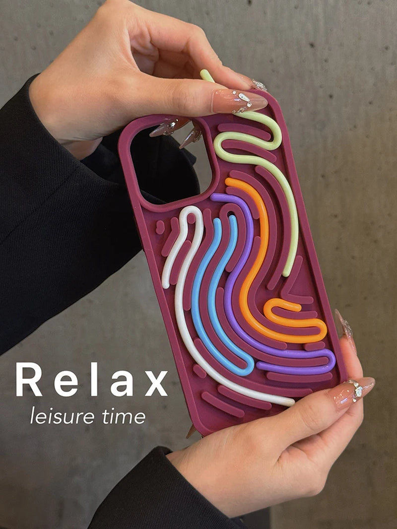 Funny Sensory Activity Board Silicone Decompression Phone Case for Iphone 16 15 14 13 12 11 17 Pro Max Soft Back Cover
