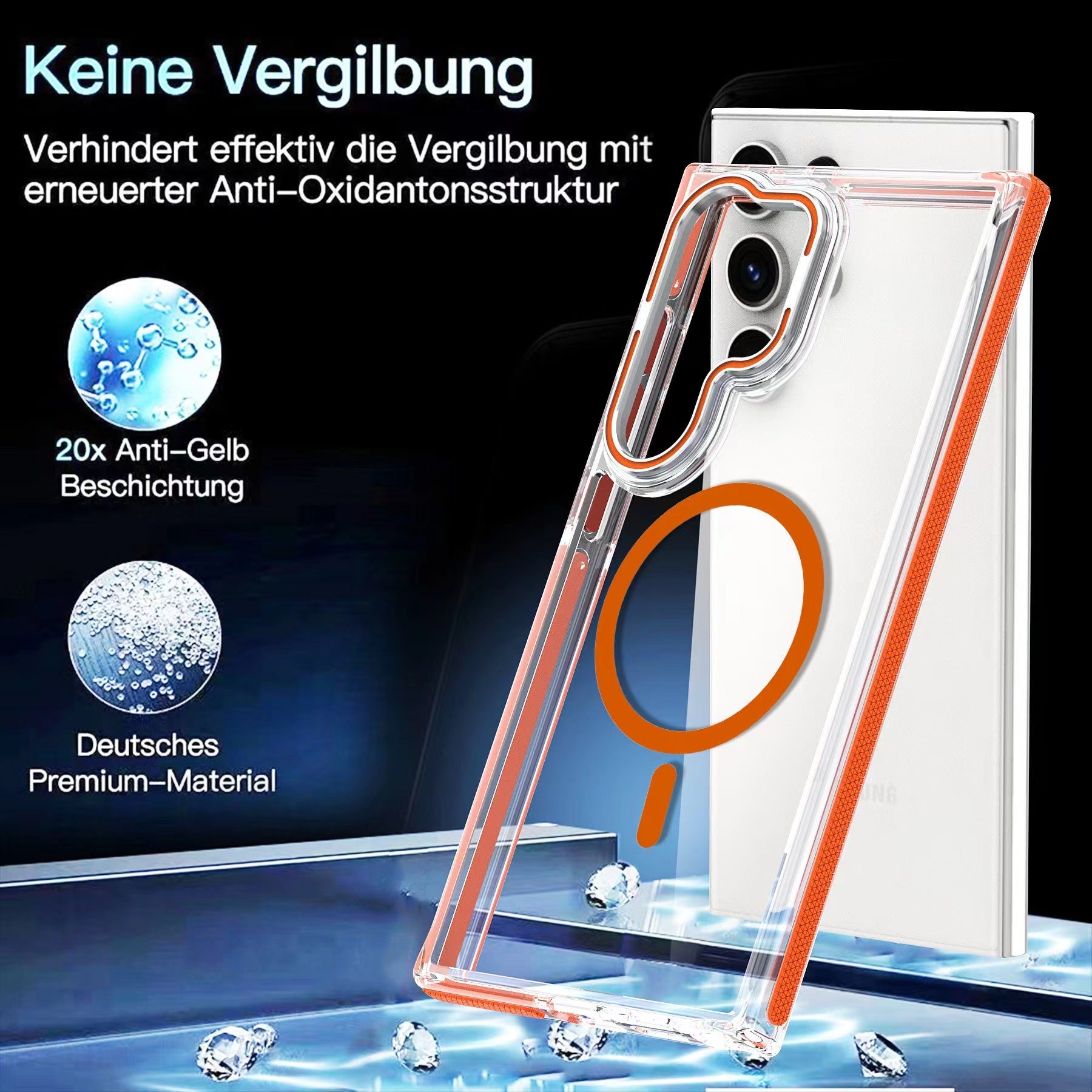 Samsung Phone Case Magnetic TPU Transparent Protective